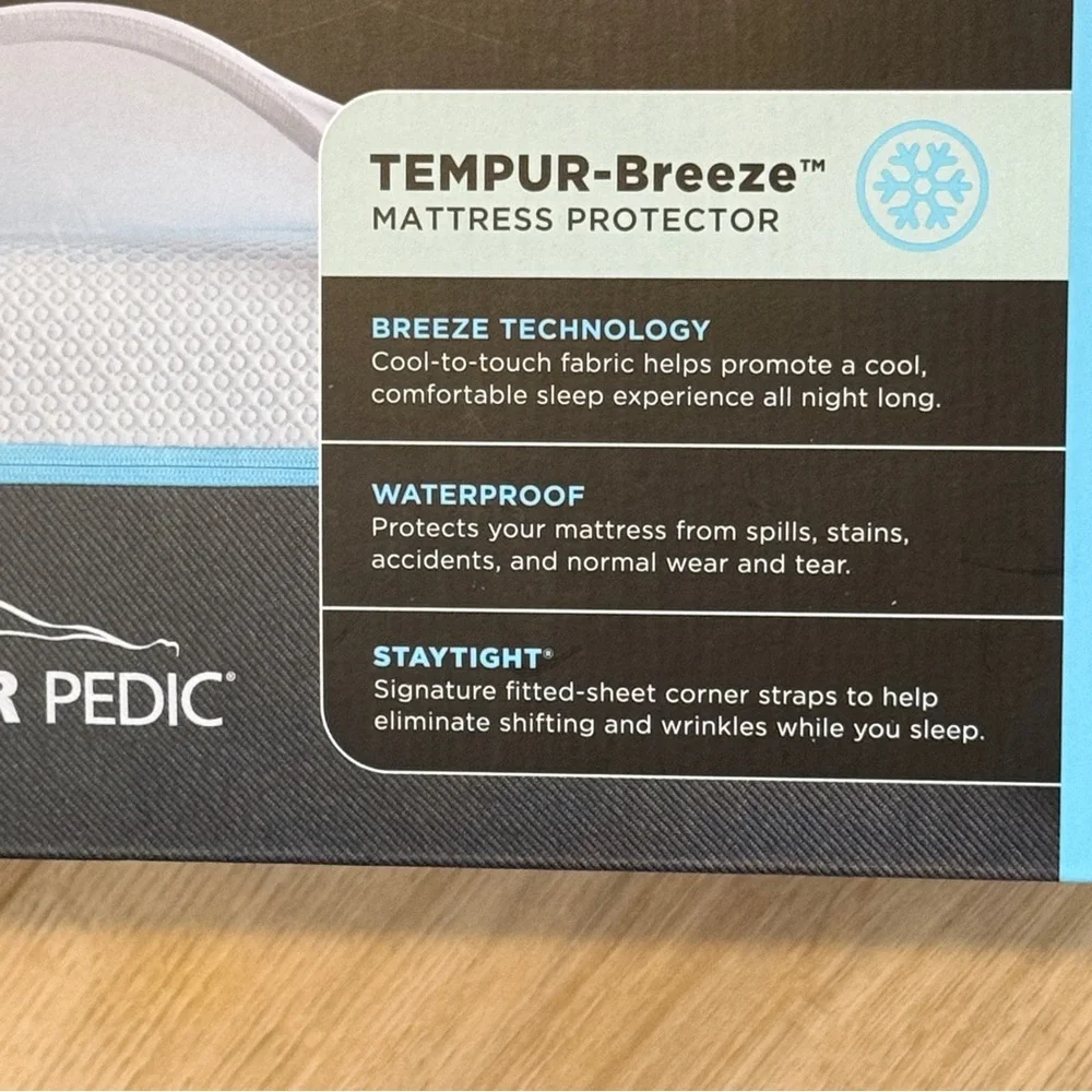 TEMPUR-Pedic Breeze Mattress Protector SPLIT king NWT